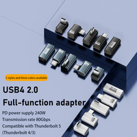 Konverter Tipe-C 240W 80Gbps 8K 60HZ Adaptor USB4 Transmisi Data Konektor Ekstensi USB-C Female Female Laptop Ponsel
