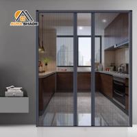 Kit de Porte Moustiquaire Plissée Rétractable Détachable Vendu en Usine, Design Moderne, Anti-Insectes Pliante