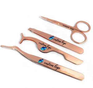 Eyelash Extension Tweezer Tools Stainless Steel Eyebrow Tweezers Applicator Scissors Private Label <b>Lash</b> Extension Tweezers Set - Product Image 5