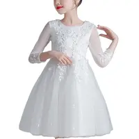 DW683 robe de soirée pour filles de 2 à 12 ans, avec nœud floral, vente en gros, belle robe de bal princesse pour enfants