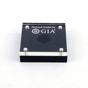 Espositore per Gioielli in Acrilico Ecologico Moderno con Logo Personalizzato, Porta Gemme Trasparente Nero Piccolo Quadrato - Product Image 1