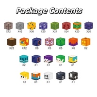EPT 342PCS Blocs de construction magnétiques en plastique de 2 cm, jouet STEM, thème de jeu de fantômes pixelisés, cubes 3D, ensemble de construction pour enfants