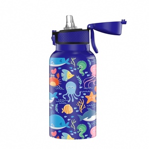 Cartoon 12oz Portable Customized Kids Vacuum Outdoor Travel Cup Wholesale New Design <b>For</b> Back To School - Product Image 4