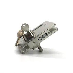卸売 ドアロック5キー-ガラスドアロックステンレス鋼両面ドア制御5個キー付き