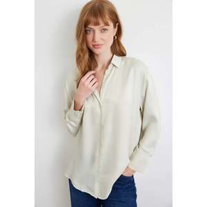 Camisa Minimalista de Satén Viscosa para Mujer, Color Gris, con Botones, Blusa Informal para el Día a Día - Product Image 4