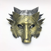 Masque de jeu de chasse au loup d'Halloween en gros, tête de loup amusante et horrifiante en plastique léger avec LED pour les fêtes des hommes et des femmes