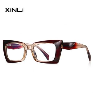Gafas de Sol XINLI2164 de Fábrica OEM y ODM, Montura Completa, Rectangulares Pequeñas, Decoración con Patrón Geométrico, Bloqueo de Luz Azul, Tendencia de Moda - Product Image 2