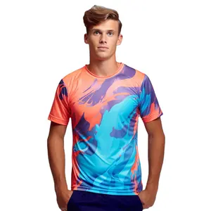 Custom sublimation 95% polyester 5% spandex quickly dry t shirt