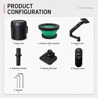 AT-NDC-025 Plus-Red Aspirateur de poussière pour ongles professionnel avec thérapie par lumière rouge 630nm-660nm Infrarouge proche