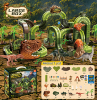 Kit de construction de train électrique DIY Dinosaure avec voies et engrenages, jouets éducatifs en blocs de construction à emboîtement pour enfants
