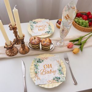 Oh Baby Printed Paper Napkins Square 330mm Baby Shower Disposable Tableware Party Decorations - Product Image 1