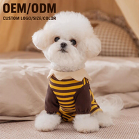 Vêtements pour chiens à quatre pattes à imprimé abeille rayé, vêtements doux et chauds pour protéger le ventre, tenues d'automne et d'hiver pour petits chiens et chats