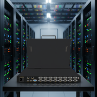 Commutateur KVM à 83 + 17 touches numériques indépendantes, espace rack 1U avec 4/8/16 ports série