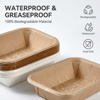 Barquettes alimentaires en papier kraft écologiques, assiettes en papier biodégradables jetables pour la restauration rapide, le barbecue, les sandwichs, logo personnalisé imprimé