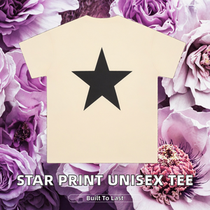 T-shirt unisexe en jersey 100% coton imprimé étoiles, haute qualité, anti-boulochage, coupe ample, livraison rapide - Product Image 2