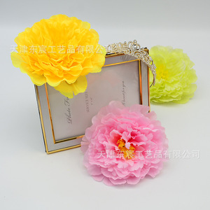 Cabeza de flor de peonía artificial Dongchen Crafts de 17 cm, flor de seda de poliéster para decoración de bodas, accesorios de baile, decoración del hogar - Product Image 3