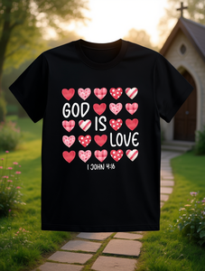 เสื้อยืดผู้หญิงไซส์ใหญ่ลายหัวใจ 1 ยอห์น 4:8 คอกลม แขนสั้น สวมใส่สบายๆ สำหรับไปโบสถ์ - Product Image 2