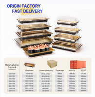 Boîte d'emballage pour sushis en plastique transparent, plateau à sushis jetable avec couvercle, boîtes à sushis pour rouleaux de sushis, conteneur alimentaire à emporter, nouveau