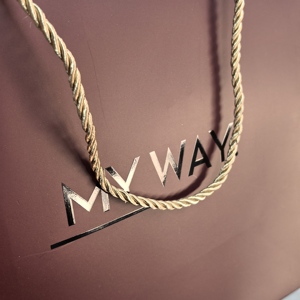 30*13.5*26cm Burgundy <strong>logo</strong> Black UV <strong>Paper</strong> <strong>Bag</strong>, Matte/glossy Finish <strong>with</strong> Gold Cotton Rope Handle, Customization Available. - Product Image 4