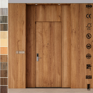 BASEN American Approved <b>U</b>-L Listed Walnut Veneer HPL Fire Door for Villa Hotel Suites Minimalist Design Customizable Sliding - Product Image 1