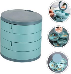Nouvelle boîte d'emballage de bijoux en plastique écologique rotative à quatre couches - Product Image 3