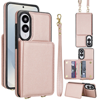 Étui de téléphone en cuir PU avec lanière à bandoulière pour Samsung A17 A26 56 Note 20 Ultra porte-cartes étui de téléphone portable Design portefeuille