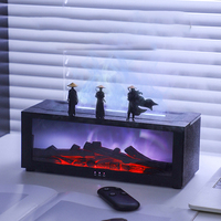 Nouvel Humidificateur Cheminée 3D Simulée Yun avec Télécommande, Diffuseur d'Arômes à Flamme, Minuteur 2-8 Heures, Modèle de Bureau en Résine Plastique pour la Maison