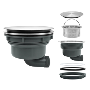 Hàn Quốc phong cách lớn 185 mét thép không gỉ Bồn Rửa Nhà Bếp cống Lọc lắp ráp Kit với tràn lỗ 3 inch chất thải lọc - Product Image 2