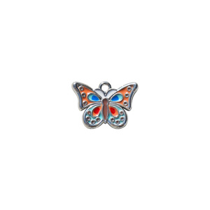 Pendentif papillon en alliage de zinc, peint à l'huile, double face, pour la fabrication de boucles d'oreilles, composants de bijoux - Product Image 5