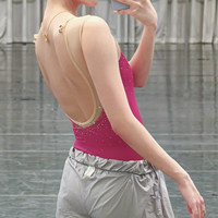 Justaucorps de ballet de haute qualité pour adulte, orné de strass, pour entraînement, examen artistique et pratique de danse originale
