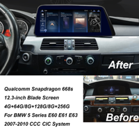 Pantalla de hoja de 12,3 "4G + 64G Snapdragon 668s reproductor GPS Android Auto CarPlay para BMW 5 Series E60 E61 2007-2010