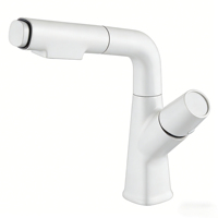 Robinet de lavabo extractible en laiton à levier unique, mitigeur chaud/froid, robinet de lavabo en céramique à poignée unique, robinet de lavabo pour salle de bain