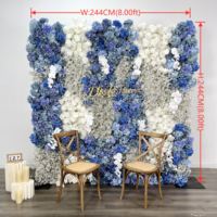 Panneau de fond blanc moderne léger fait main, mur de fleurs artificielles 5D haute simulation pour mariage, remise de diplôme, Noël