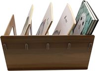 Soporte para libros de madera maciza, duradero, creativo y sencillo, para estudiantes, estantería para oficina, mesa, escritorio, organizador de archivos, almacenamiento de CD y DVD