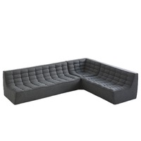 Canapé modulaire sectionnel moderne capitonné sans accoudoirs, ensemble de canapés d'angle bas pour salon, salle de séjour, appartement