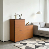Commode de chambre moderne en bois massif, grande capacité, meuble de rangement de chevet, 6 tiroirs, pliable, pour salon ou TV