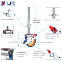 Roulettes pivotantes verrouillables en polyuréthane/nylon pour échafaudage, charge lourde 600 kg/700 kg, pour plateforme mobile, usage industriel