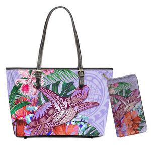 Bolso de playa Hawaiano para mujer, bolso de hombro de lujo con estampado de <span class=keywords><strong>tatuaje</strong></span> de <span class=keywords><strong>tortuga</strong></span> Polinesia, bolsos de mano con logotipo impreso personalizado - Product Image 4