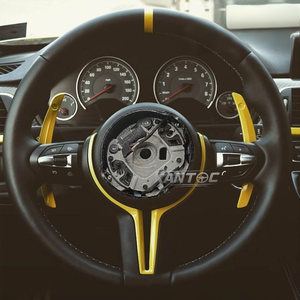 Volante de Cuero Amarillo Clásico Personalizable para BMW F11 2016 <span class=keywords><strong>525D</strong></span> F32 2016 - Product Image 2