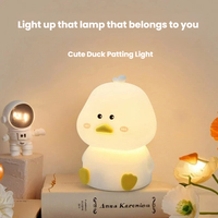 Lampe de nuit LED mini canard mignonne pour filles - Lumière douce et chaude, protection des yeux, contrôle par capteur, rechargeable, certifiée ROHS, cadeau pour la maison