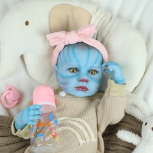 Lifereborn 18 pulgadas 46cm <span class=keywords><strong>Avatar</strong></span>'s Painting Vinyl <span class=keywords><strong>Reborn</strong></span> Dolls Blue Skin Soft Toy <span class=keywords><strong>Bebe</strong></span> Baby <span class=keywords><strong>Reborn</strong></span> Dolls para niños jugando - Product Image 3