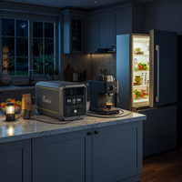 Station d'alimentation portable 3000W 2048Wh LiFePO4, batterie de secours domestique à onde sinusoïdale pure, alimentation de secours pour appareils électroménagers