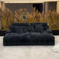 Sofá Cama de Lujo Moderno para Sala de Estar Muebles en Forma de L 2 3 Plazas de Pana Espuma de Esponja de Compresión Reclinable en Caja Diseños Perezosos
