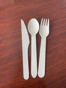 Cuchillo, Cuchara y Tenedor Desechables Ecológicos de Madera de Abedul - Product Image 5