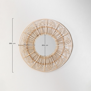 กระจกหวายรูปดอกไม้ขนาดใหญ่ที่แขวนผนังทำมือตกแต่งศิลปะบ้านห้องนั่งเล่น - Product Image 2