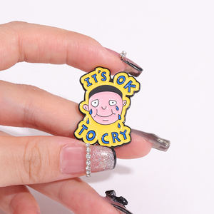 Il est <span class=keywords><strong>OK</strong></span> de pleurer broche émail broches dessin animé personnalisé triste garçon métal broche décoratif sac à dos revers Badge <span class=keywords><strong>Anime</strong></span> bijoux accessoires - Product Image 1