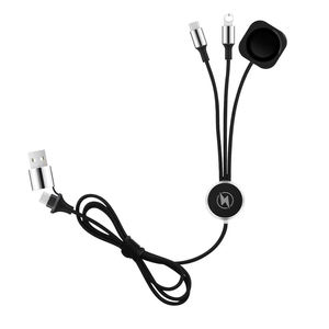 <span class=keywords><strong>Cable</strong></span> de Carga USB de Nailon 3 en 1 de 1.2m, Listo para Enviar, con Logotipo LED, Carga Rápida, <span class=keywords><strong>Cable</strong></span> de Datos para Teléfonos Móviles, Relojes Inteligentes - Product Image 3