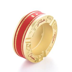 Cenicero de Metal de Aleación de Zinc y Cuero PU Rojo, Diseño Chino Típico, Logotipo Personalizado, Hecho en China - Product Image 6