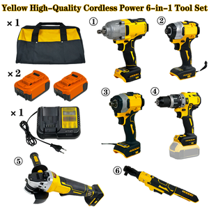 سعر الشراء أدوات ديوالت 20 فولت طقم مفك ومثقاب ومفتاح ربط ومطحنة مع بطاريتين وشاحن - 9 في 1 طقم أدوات لاسلكية - Product Image 2