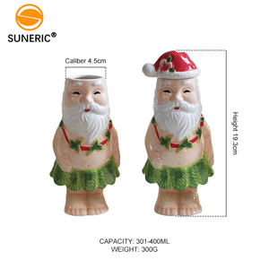 Wholesale Custom Logo Home Party <strong>Bar</strong> <strong>Accessories</strong> Nolelty Hawaii Wine Shot Cup With Lid Ceramic Santa Christmas <strong>Tiki</strong> Mug - Product Image 2